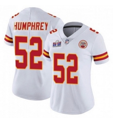 Women Kansas City Chiefs 52 Creed Humphrey White Vapor Untouchable Limited Stitched Football 2024 Super Bowl LVIII Jersey