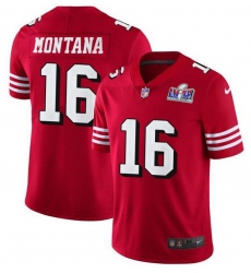 Youth NFL San Francisco 49ers 16 Joe Montana Red Vapor Untouchable Limited Stitched 2024 Super Bowl LVIII Jersey