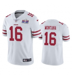 Youth NFL San Francisco 49ers 16 Joe Montana White Vapor Untouchable Limited Stitched 2024 Super Bowl LVIII Jersey