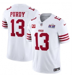 Youth San Francisco 49ers 13 Brock Purdy White 2023 F U S E  With  Vapor Untouchable Limited Stitched Football 2024 Super Bowl LVIII Jersey