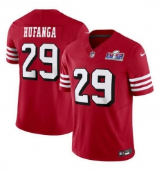 Youth San Francisco 49ers 29 Talanoa Hufanga New Red 2023 F U S E  Stitched Football 2024 Super Bowl LVIII Jersey