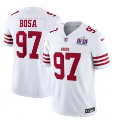 Youth San Francisco 49ers 97 Nick Bosa White 2023 F U S E  Vapor Untouchable Limited Stitched Football 2024 Super Bowl LVIII Jersey