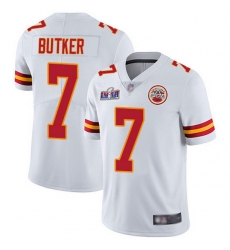 Men Nike Kansas City Chiefs 7 Harrison Butker White Bound Stitched NFL Vapor Untouchable Limited 2024 Super Bowl LVIII Jersey