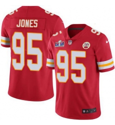Men Nike Kansas City Chiefs 95 Chris Jones Red Team Color Bound Stitched NFL Vapor Untouchable Limited 2024 Super Bowl LVIII Jersey
