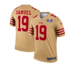 Men San Francisco 49ers 19 Deebo Samuel Gold Inverted Legend 2024 Super Bowl LVIII Stitched Football Jersey