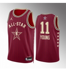 Men 2024 All Star 11 Trae Young Crimson Stitched Basketball Jersey