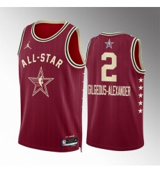 Men 2024 All Star 2 Shai Gilgeous Alexander Crimson Stitched Basketball Jersey