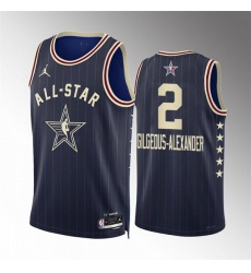 Men 2024 All Star 2 Shai Gilgeous Alexander Navy Stitched Basketball Jersey