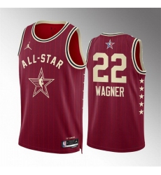 Men 2024 All Star 22 Franz Wagner Crimson Stitched Basketball Jersey