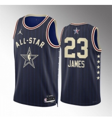 Men 2024 All Star 23 LeBron James Navy Stitched Basketball Jersey