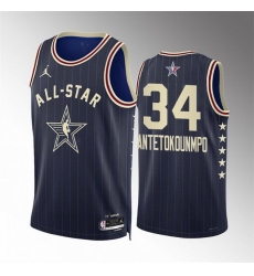 Men 2024 All Star 34 Giannis Antetokounmpo Navy Stitched Basketball Jersey