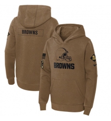Youth Cleveland Browns 2023 Brown Salute To Service Pullover Hoodie