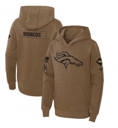 Youth Denver Broncos 2023 Brown Salute To Service Pullover Hoodie