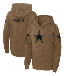 Youth Dallas Cowboys 2023 Brown Salute To Service Pullover Hoodie