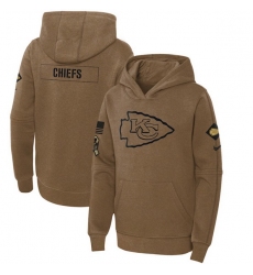 Youth Kansas City Chiefs 2023 Brown Salute To Service Pullover Hoodie