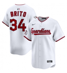 Men Cleveland Guardians Nike White Home Limited Jersey Brito Juan 34 Men Cleveland Guardians Nike White Home Limited Jersey Brito Juan 34