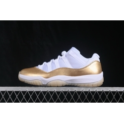 AIR JORDAN 11 LOW AJ11 METALLIC GOLD WHITE AH7860 102 Men Shoes