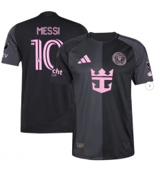Men's Inter Miami CF Lionel Messi adidas Black 2025 The Fortitude Kit Authentic Player Jersey