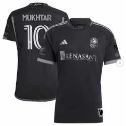 Mens Nashville SC Hany Mukhtar adidas Black 2023 Man In Black Kit Authentic Player Jersey