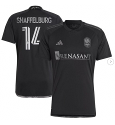Mens Nashville SC Jacob Shaffelburg adidas Black 2024 Man In Black Kit Replica Player Jersey