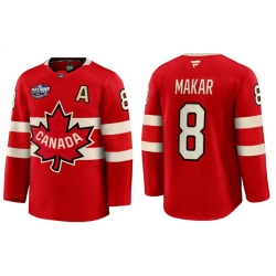 Men Canada Cale Makar #8 Red 2025 4 Nations Face Off Premium Stitched Jersey