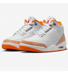 Men Women Air Jordan 3 Retro White Orange Basketball Shoes Men Women Air Jordan 3 Retro White Orange Basketball Shoes