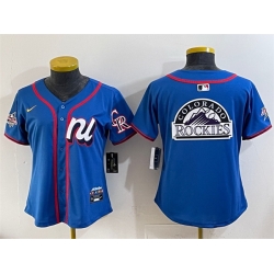 Youth National League Colorado Rockies Team Big Logo Blue 2025 All Star Edition Limited Stitched Baseball Jersey