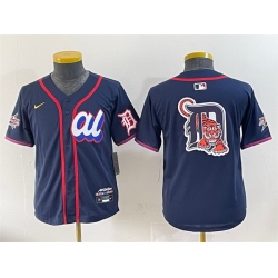Women American League Detroit Tigers Team Big Logo Navy 2025 All Star Edition Limited Stitched Baseball Jersey 