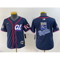 Women American League Kansas City Royals Team Big Logo Navy 2025 All Star Edition Limited Stitched Baseball Jersey  2