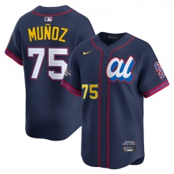 Men American League 75 Andres Munoz Navy 2025 All Star Edition Limited Stitched Baseball Jersey