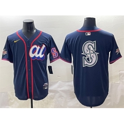 Men American League Seattle Mariners Team Big Logo Navy 2025 All Star Edition Limited Stitched Baseball Jersey 002