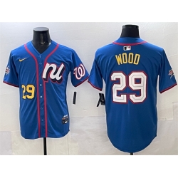 Men National League 29 James Wood Blue 2025 All Star Edition Limited Stitched Baseball Jersey
