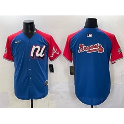 Men National League Atlanta Braves Team Big Logo Blue Red Alternate 2025 All Star Edition Limited Stitched Baseball Jersey