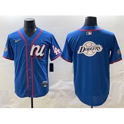 Men National League Los Angeles Dodgers Team Big Logo Blue 2025 All Star Edition Limited Stitched Baseball Jersey 001