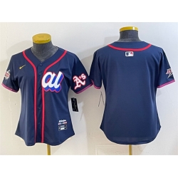 Women American League Oakland Athletics Blank Navy 2025 All Star Edition Limited Stitched Baseball Jersey 