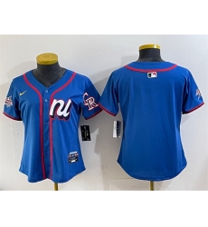 Women National League Colorado Rockies Blank Blue 2025 All Star Edition Limited Stitched Baseball Jersey Women National League Colorado Rockies Blank Blue 2025 All Star Edition Limited Stitched Baseball Jersey