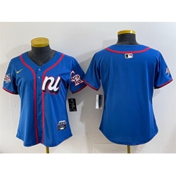 Women National League Colorado Rockies Blank Blue 2025 All Star Edition Limited Stitched Baseball Jersey 