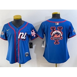 Women National League New York Mets Team Big Logo Blue 2025 All Star Edition Limited Stitched Baseball Jersey 