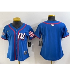 Women National League San Diego Padres Blank Blue 2025 All Star Edition Limited Stitched Baseball Jersey Women National League San Diego Padres Blank Blue 2025 All Star Edition Limited Stitched Baseball Jersey