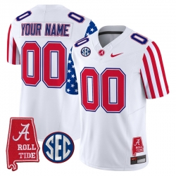 Men Women Youth Alabama Crimson Tide American Style Vapor Limited Custom Jersey All Stitched White