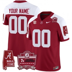 Men Women Youth Alabama Crimson Tide Nick Saban 7x Champions Patch Vapor Custom Jersey All Stitched Crimson Aternate