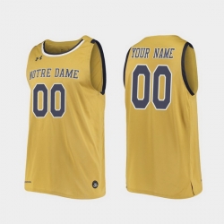 Men Women Youth Toddler Notre Dame Fighting Irish Custom Replica Gold College Basketball Jersey