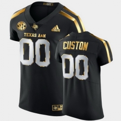 Men Women Youth Toddler Texas A&M Aggies Custom Golden Edition Black Authentic Jersey