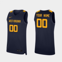 Men Women Youth Toddler West Virginia Mountaineers Custom Navy Replica College Basketball Jersey