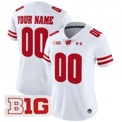 Men Women Youth Wisconsin Badgers 2024 Vapor Limited Custom Jersey All Stitched White 007