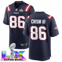 Men Women youth New England Patriots #86 Efton Chism III 2025 2026 Super Bowl LX F U S E Stitched NFL Jersey Blue