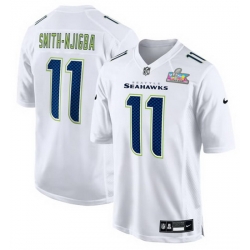 Men Seattle Seahawks 11 Jaxon Smith Njigba White 2025 Super Bowl LX Patch Tundra Fashion Stitched Game Jersey