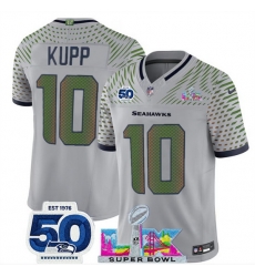 Youth Seattle Seahawks 10 Cooper Kupp Grey 2025 F U S E Super Bowl LX Patch And 50th Season Patch Rivalries Vapor Limited Stitched Football Jersey Youth Seattle Seahawks 10 Cooper Kupp Grey 2025 F U S E Super Bowl LX Patch And 50th Season Patch Rivalries Vapor Limited Stitched Football Jersey