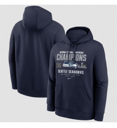 Men Seattle Seahawks College Navy 2025 NFC Champions Team Nation Hoodie
