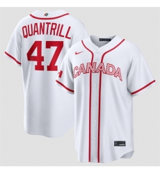 Men Canada Baseball 47 Cal Quantrill White 2026 World Baseball Classic Home Stadium Stitched Jersey Men Canada Baseball 47 Cal Quantrill White 2026 World Baseball Classic Home Stadium Stitched Jersey